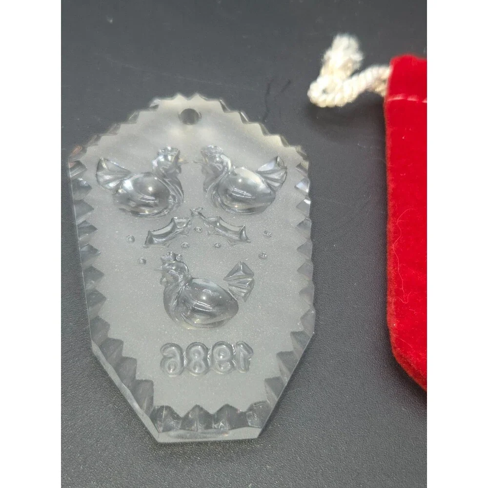 Waterford Crystal 1986 Three French Hens 12 Days Of Christmas Ornament w Box